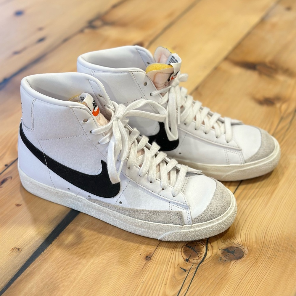 Nike White and Black High-Top Sneakers